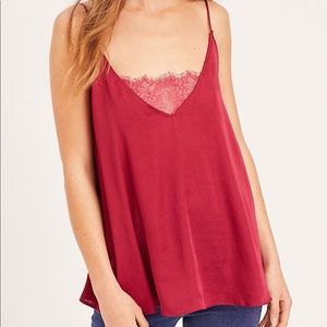 Free people red lace tank